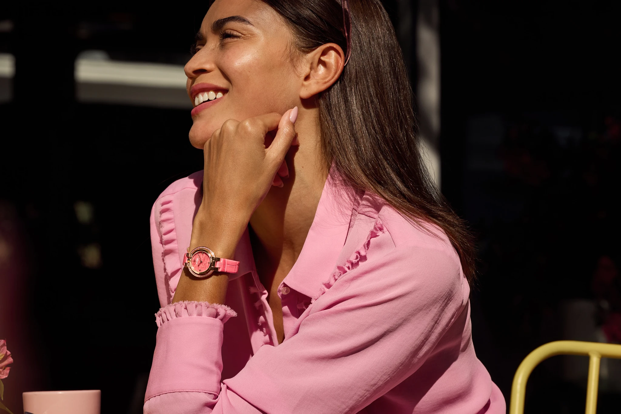 Pink Dial Leather Strap Rubaiyat Spring 97R103 | Bulova